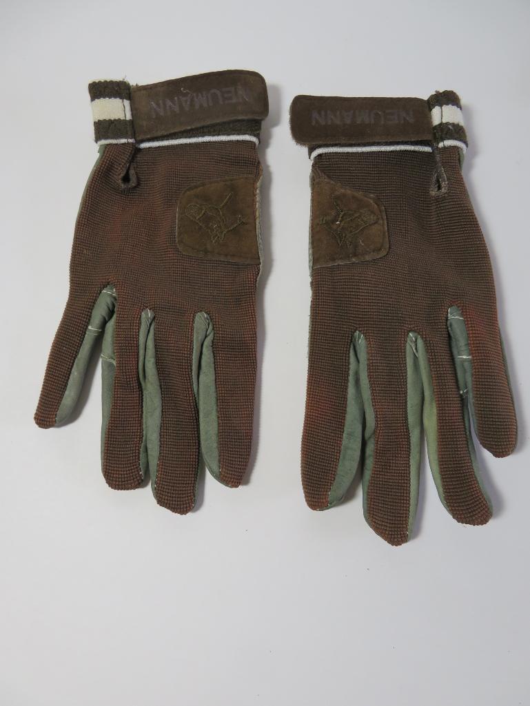 Riding boots, gloves and crop