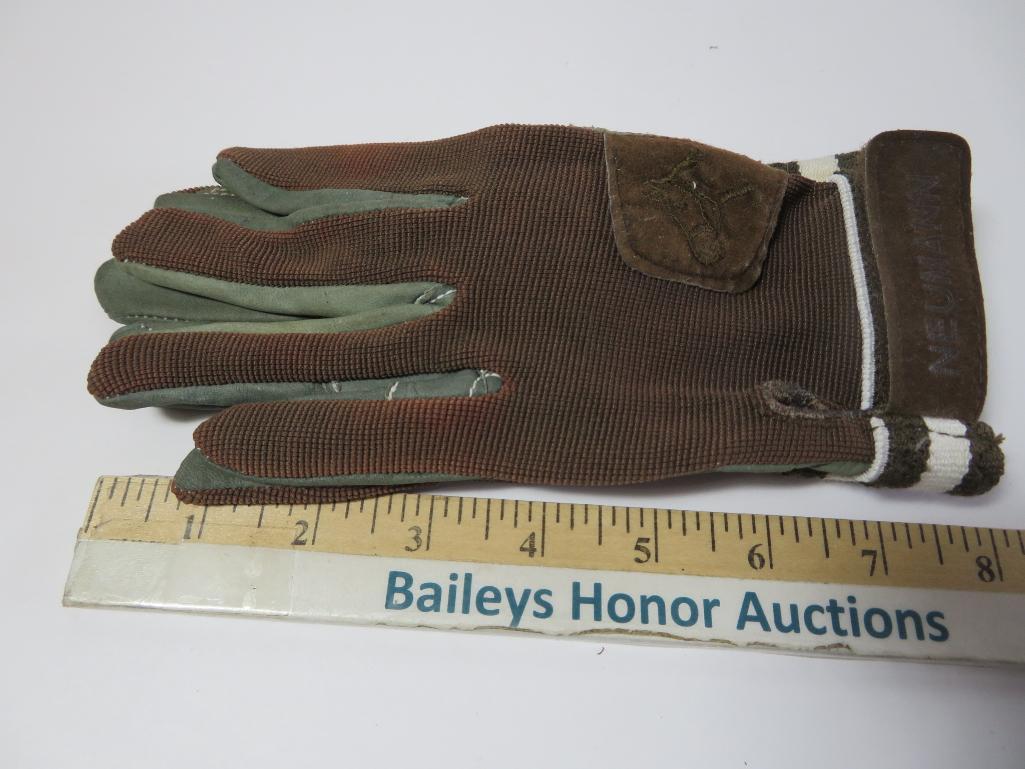 Riding boots, gloves and crop