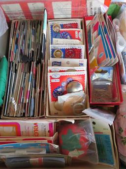Large sewing lot of trims, binding fasteners, elastic, see images