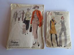 Vogue patterns and interesting Vogue pattern fashion books with material samples