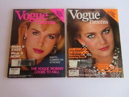 Vogue patterns and interesting Vogue pattern fashion books with material samples