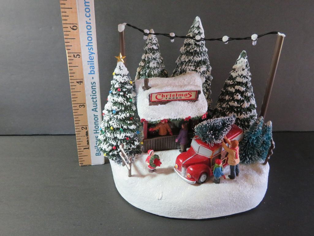 Three Thomas Kincade light up figures, battery operated