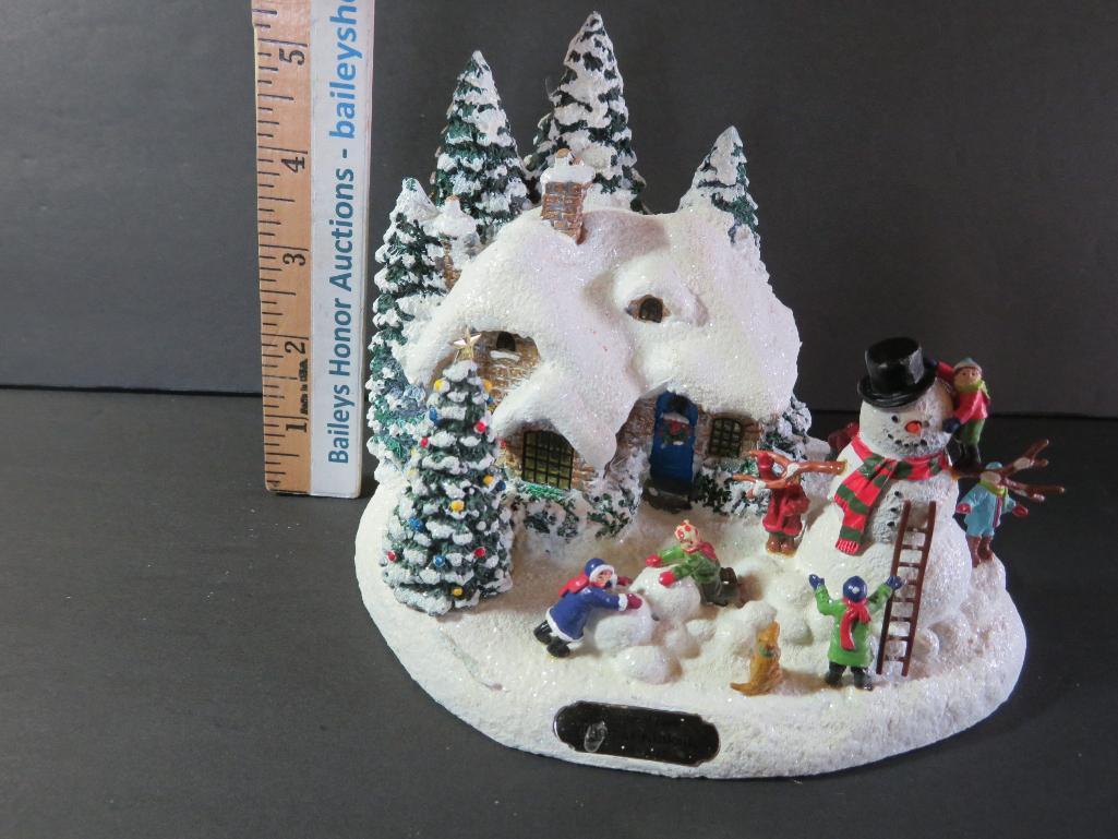 Three Thomas Kincade light up figures, battery operated