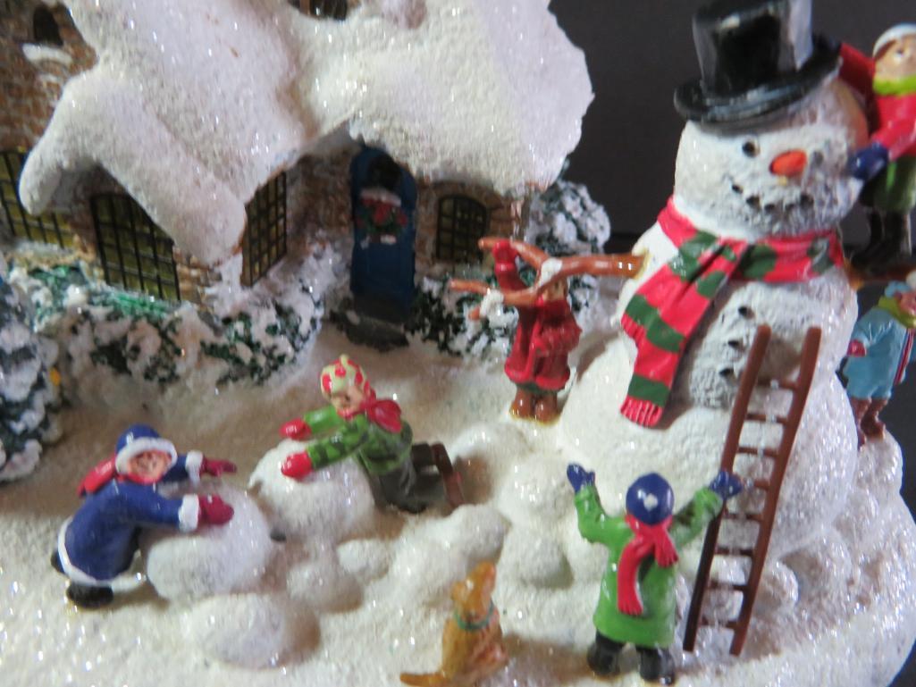 Three Thomas Kincade light up figures, battery operated