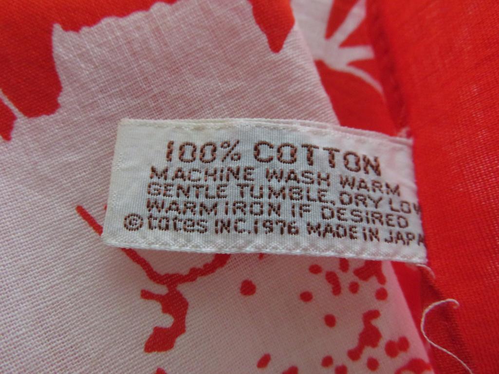Assorted colored and patterned scarves, cotton and poly, rayon/silk