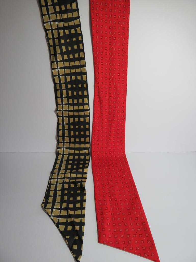 Assorted colored and patterned scarves, cotton and poly, rayon/silk