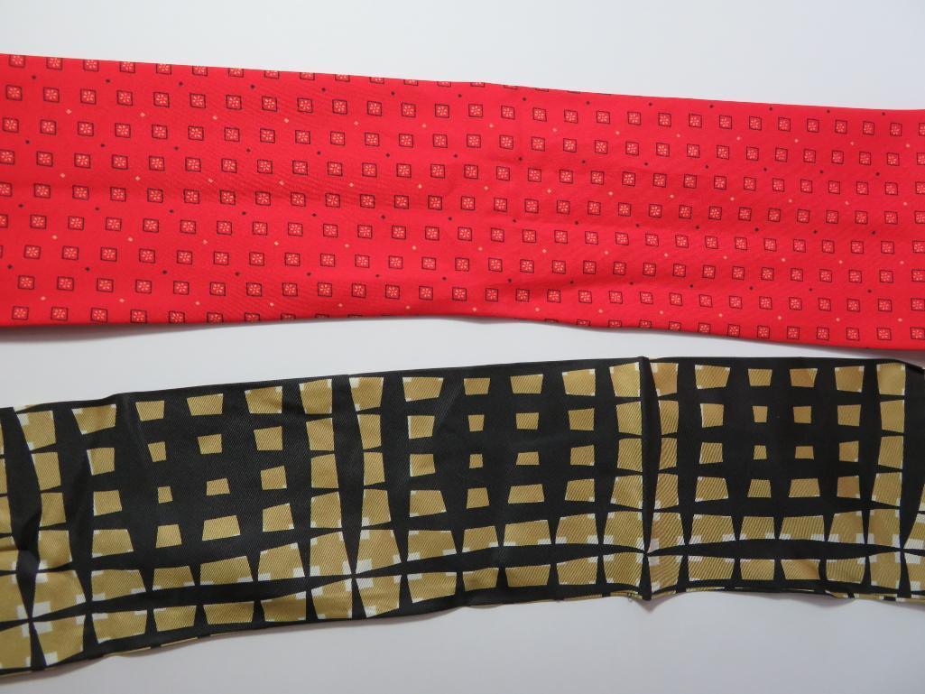 Assorted colored and patterned scarves, cotton and poly, rayon/silk