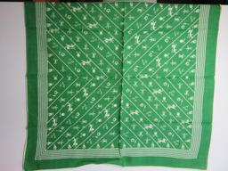 Assorted colored and patterned scarves, cotton and poly, rayon/silk