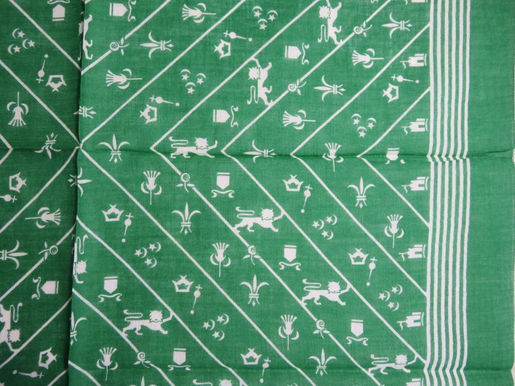 Assorted colored and patterned scarves, cotton and poly, rayon/silk