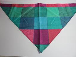 Assorted colored and patterned scarves, cotton and poly, rayon/silk