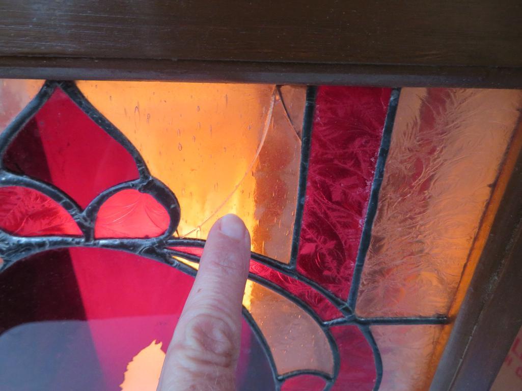 Lovely stainglass horse lamp, 13", working