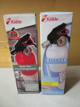 Fire extinguishers, flashlights and smoke detector