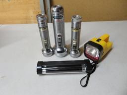 Fire extinguishers, flashlights and smoke detector