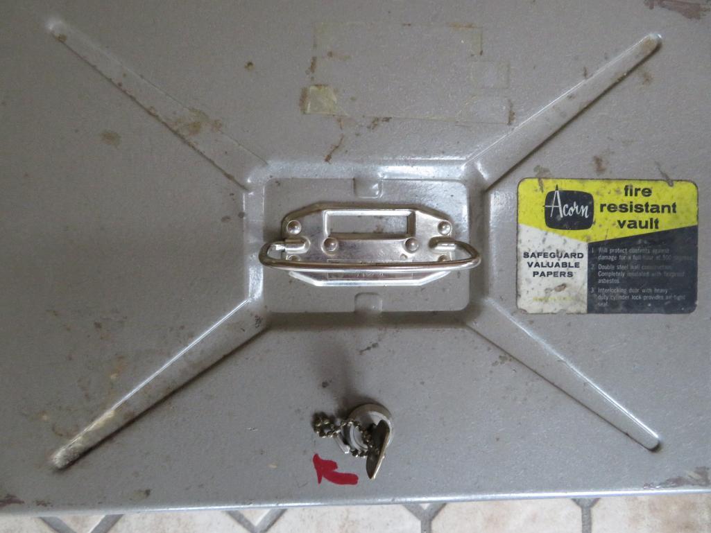 Three metal file boxes and fire safe