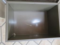 Three metal file boxes and fire safe