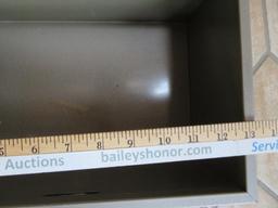 Three metal file boxes and fire safe