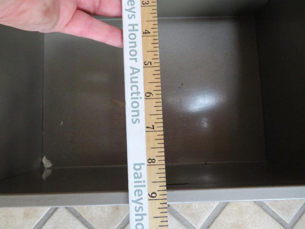 Three metal file boxes and fire safe