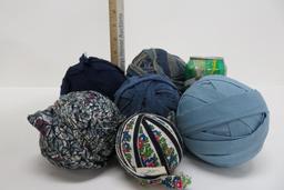 35 Farmhouse Rag Balls, 5" to 3 1/2" diameter