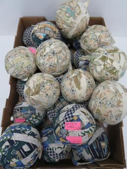 25 rag balls, patterned, about 5" diameter