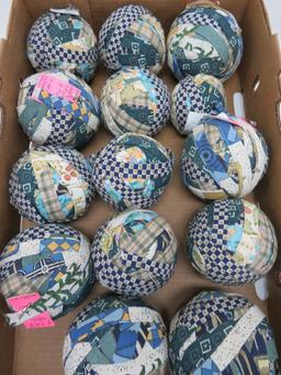 25 rag balls, patterned, about 5" diameter