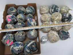 25 rag balls, patterned, about 5" diameter