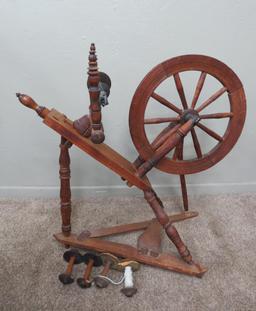 Antique Spinning wheel, 18" wheel, 33" tall