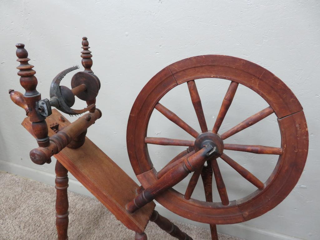 Antique Spinning wheel, 18" wheel, 33" tall