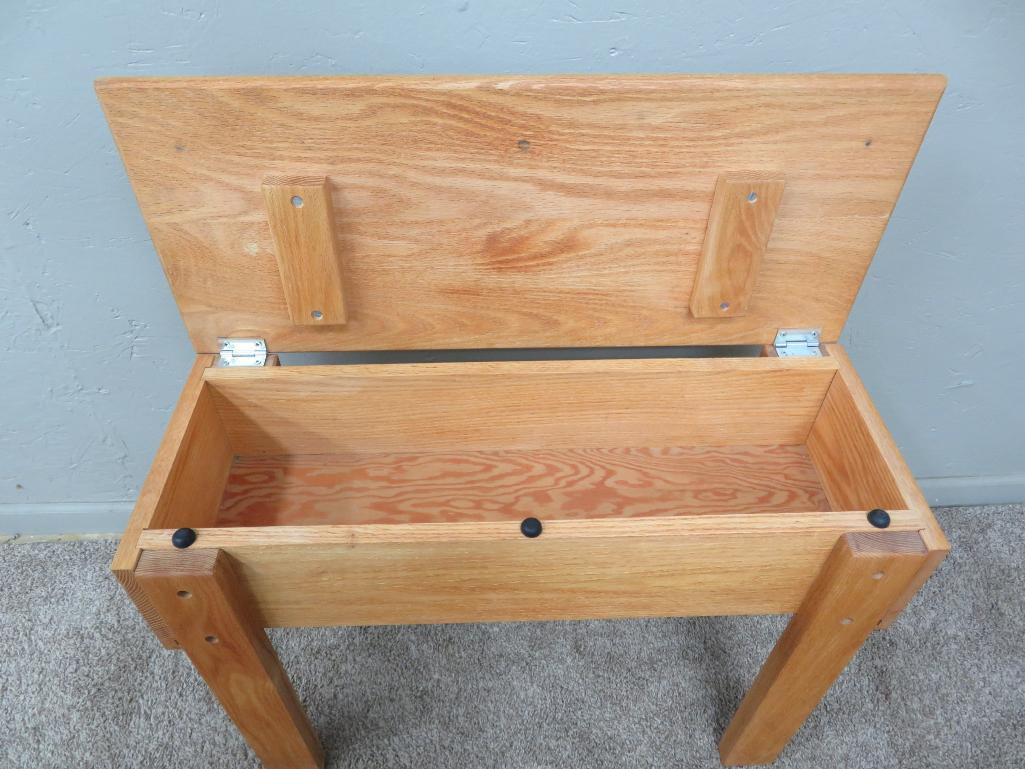 Loom bench, 29" x 12", lift top, 22 1/2" tall