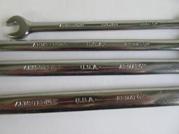 Four Armstrong Armaloy combination wrenches, 6" to 8"