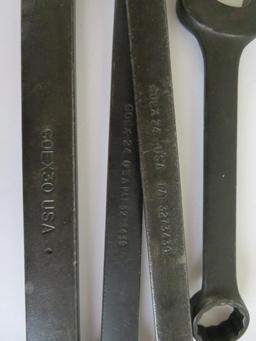 18 assorted Snap On combination wrenches, 5" to 12"