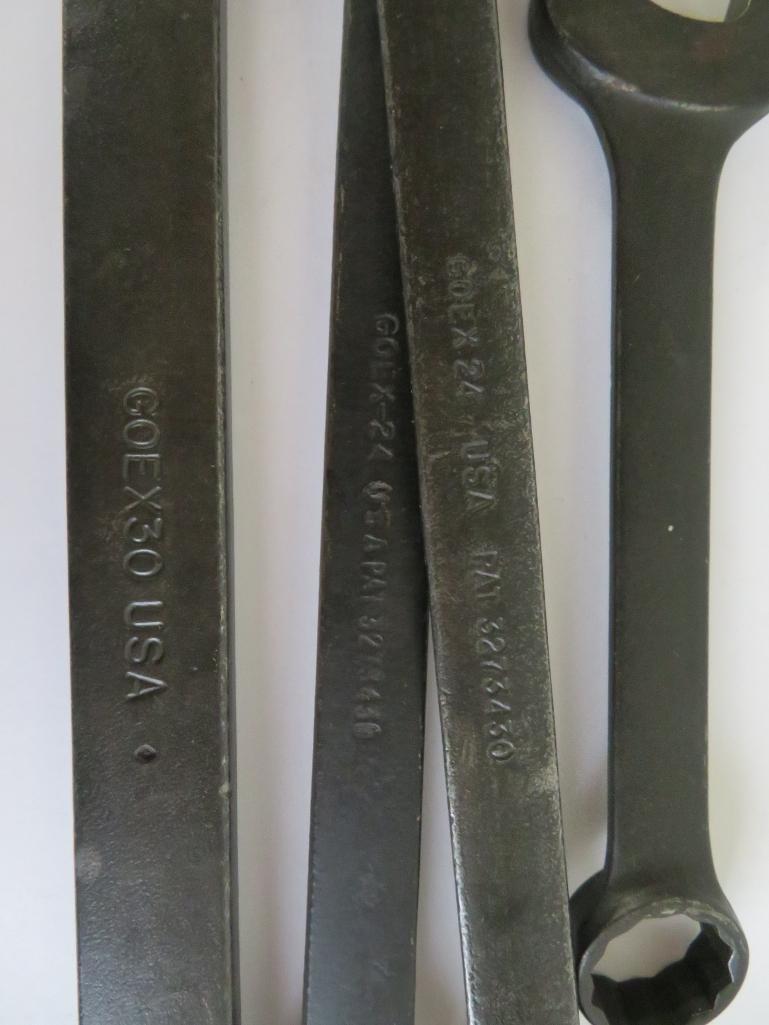 18 assorted Snap On combination wrenches, 5" to 12"