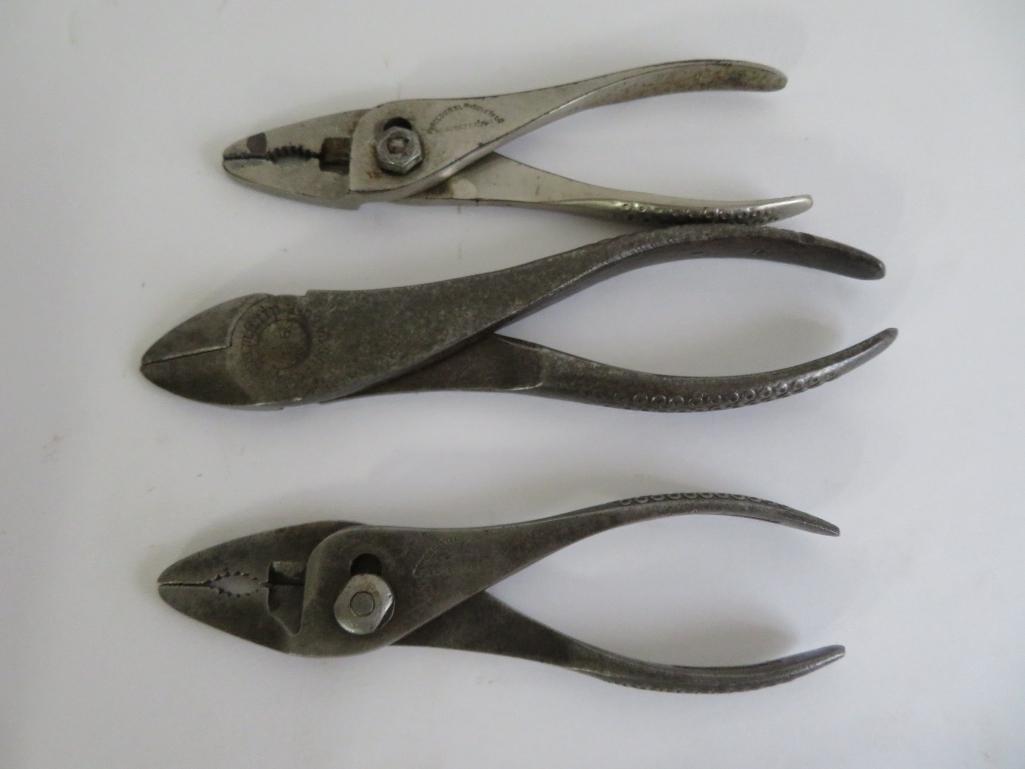 10 pliers, nine marked Snap On