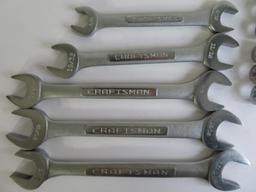 15 Craftsmen wrenches, box end, combination and open wrenches, Standard