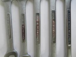 15 Craftsmen wrenches, box end, combination and open wrenches, Standard