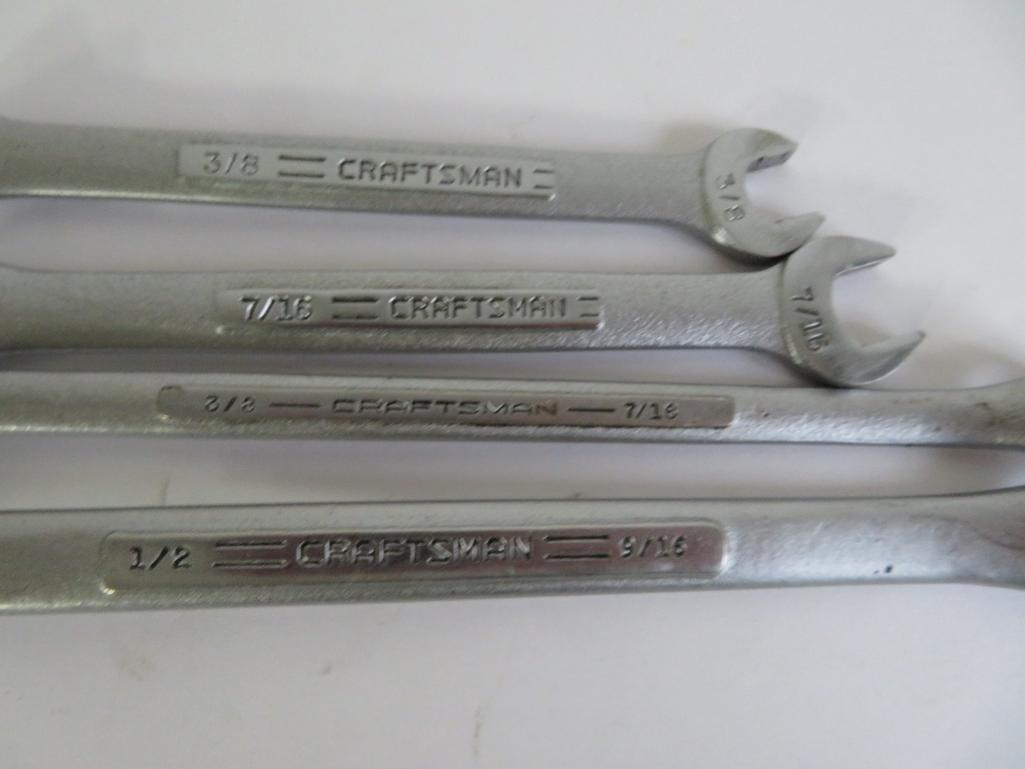 15 Craftsmen wrenches, box end, combination and open wrenches, Standard