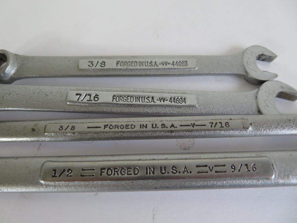 15 Craftsmen wrenches, box end, combination and open wrenches, Standard