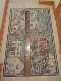 Wool area rug, Country Folk Lore, 3 1/2' x 5 1/2