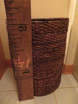 Rattan half moon shape hamper, 26" tall