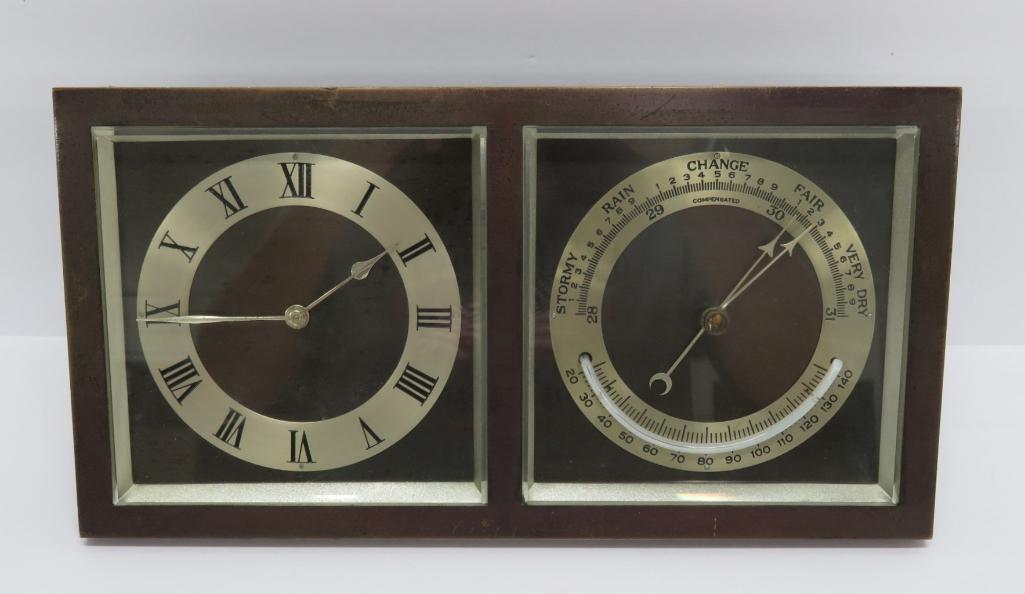 Chelsea Desk clock, thermometer and barometer, 12" x 6"