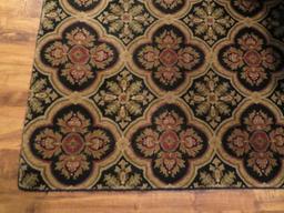 Decorative patterned rug, unusual cut out for hearth
