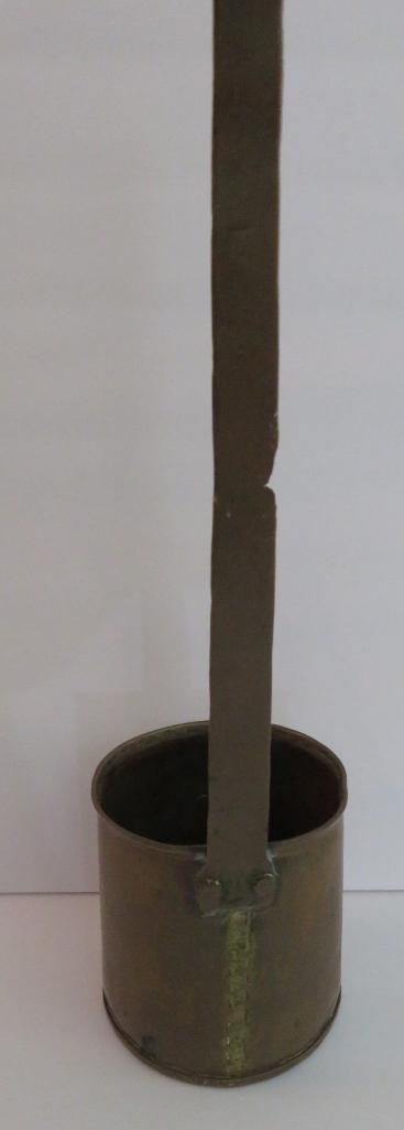 Large copper ladle measure, 20", dovetailed construction