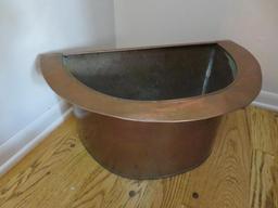 Copper Basin with wooden wall shelf