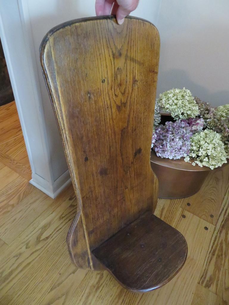 Copper Basin with wooden wall shelf