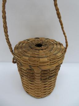 Native American basket, sewing basket, 5 1/2"