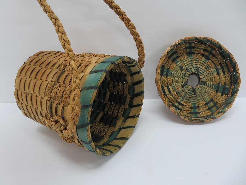 Native American basket, sewing basket, 5 1/2"