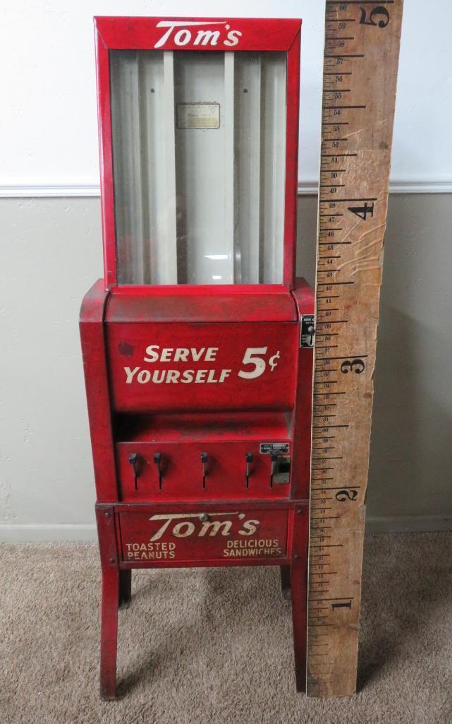 Outstanding Tom's Toasted Peanuts and sandwich Vending Machine