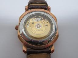 Croton Rose Goldtone Automatic Watch with Exhibition Open Back
