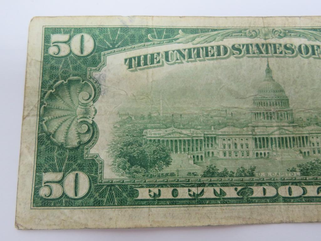 1928A Fifty Dollar Bill $50 Gold Certificate G03325228A