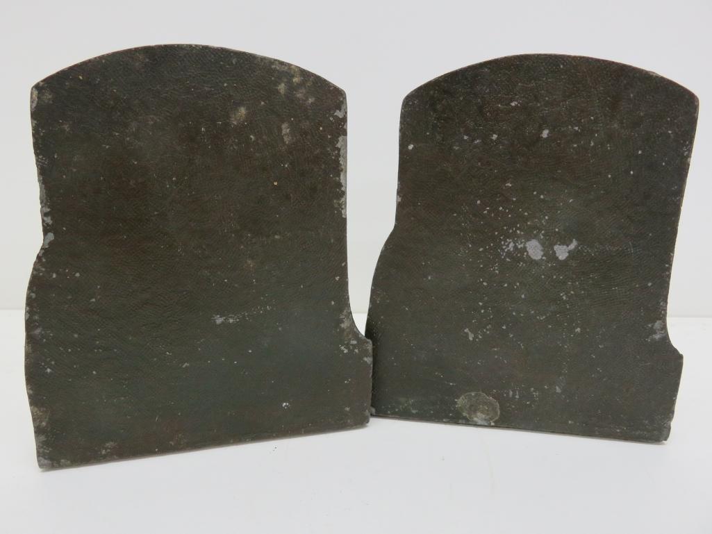 Art Nouveau Brass Bookend Pair