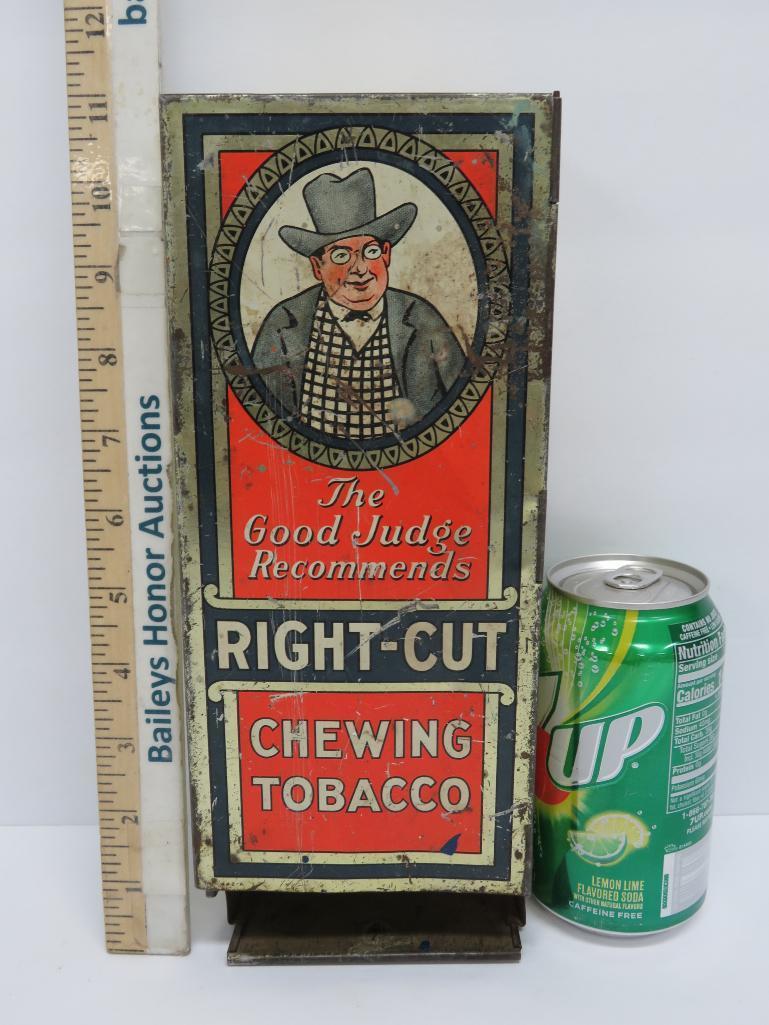 Right Cut Chewing Tobacco dispenser display, nice graphics, 11" x 4 1/2"